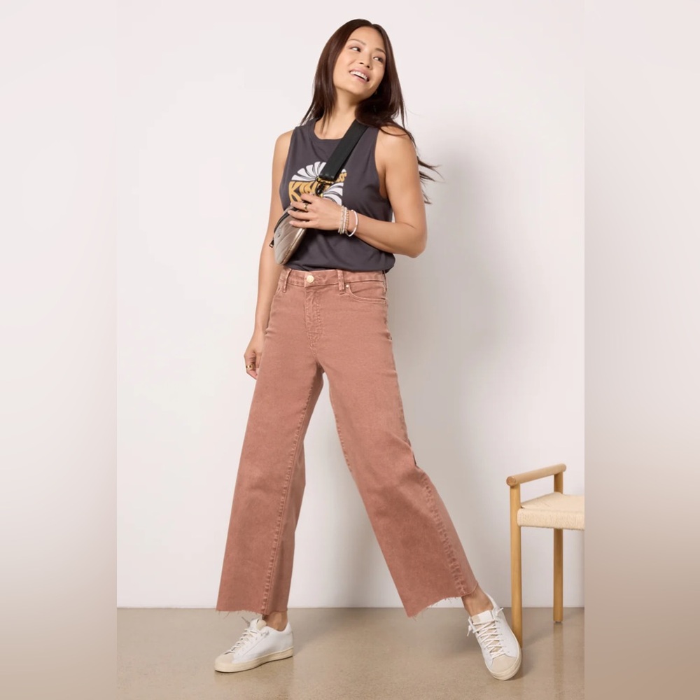 Kut from the Kloth Meg Wide Leg Jeans in Coffee